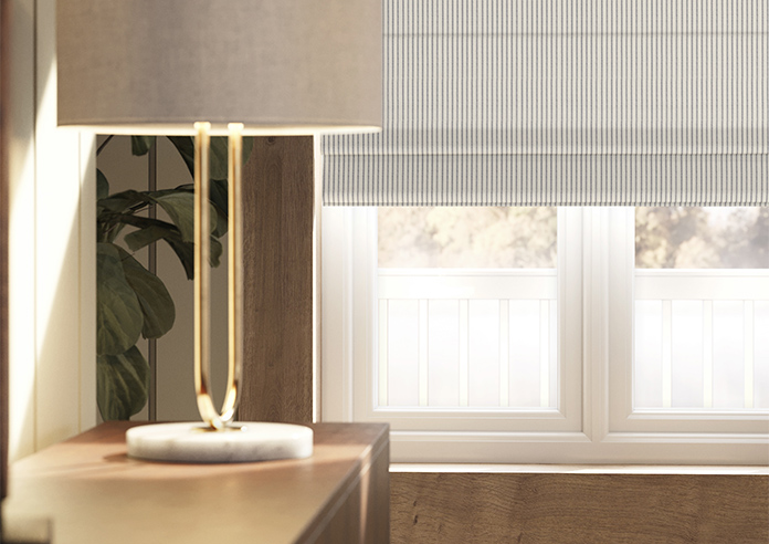 Laura Ashley Candy Stripe, French Navy - Roman Blind - Image 5